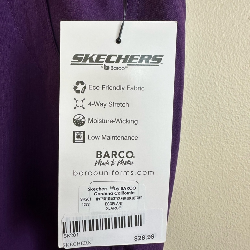 Skechers Eggplant Scrub Pants - Picture 2 of 3
